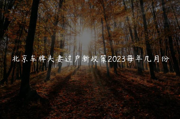 北京车牌夫妻过户新政策2023每年几月份