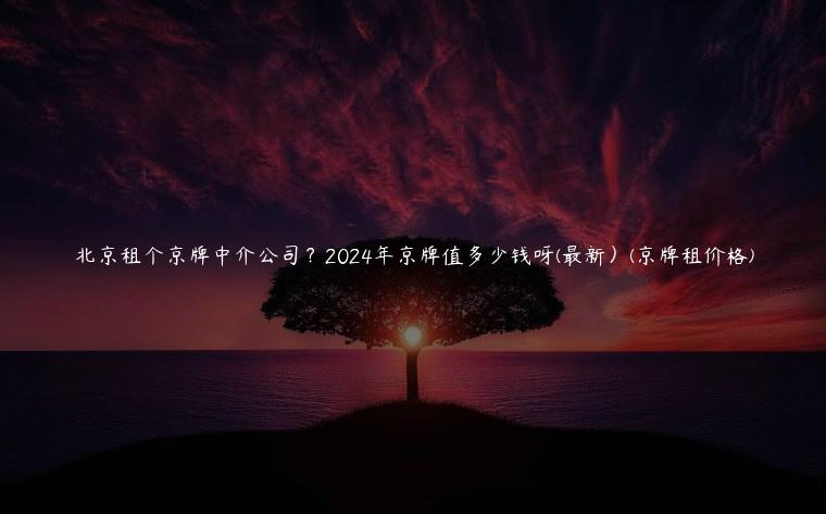 北京租个京牌中介公司？2024年京牌值多少钱呀(最新）(京牌租价格)