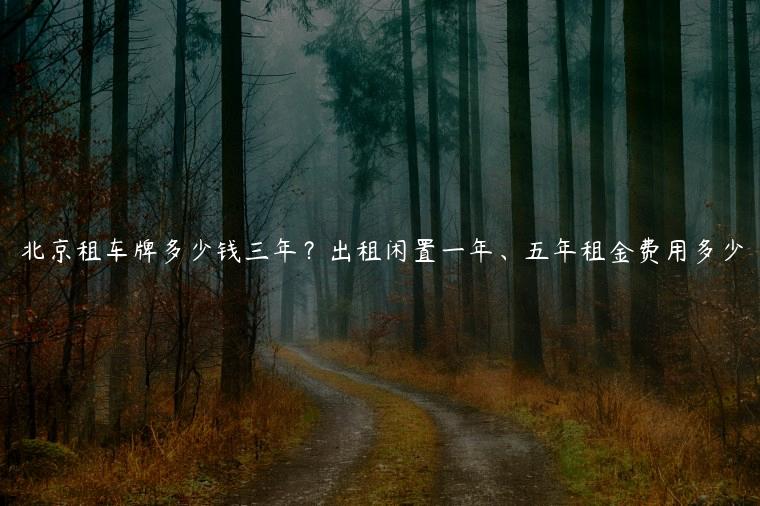 北京租车牌多少钱三年？出租闲置一年、五年租金费用多少