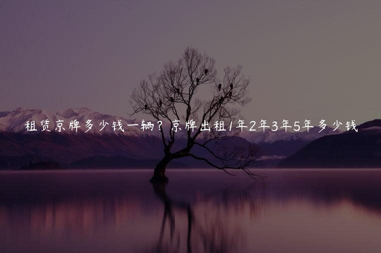 租赁京牌多少钱一辆？京牌出租1年2年3年5年多少钱