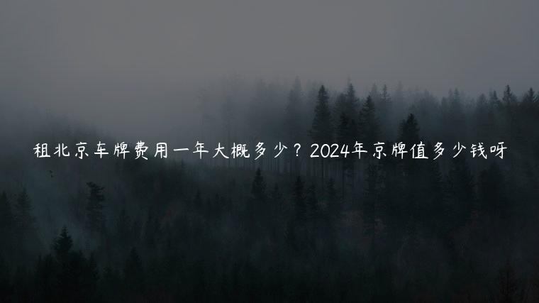 租北京车牌费用一年大概多少？2024年京牌值多少钱呀