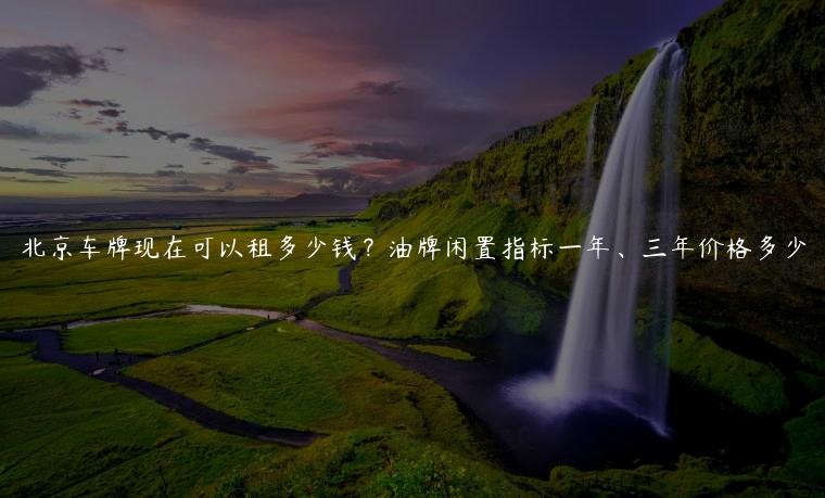 北京车牌现在可以租多少钱？油牌闲置指标一年、三年价格多少