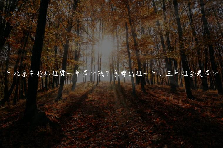 年北京车指标租赁一年多少钱？京牌出租一年、三年租金是多少