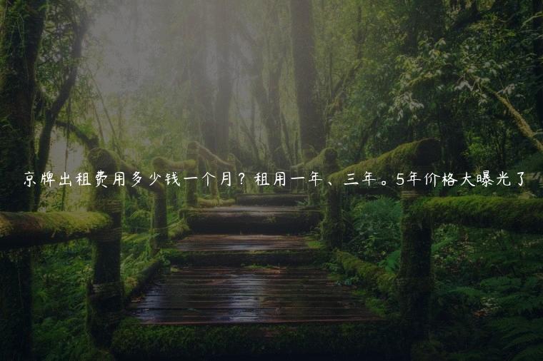 京牌出租费用多少钱一个月？租用一年、三年。5年价格大曝光了
