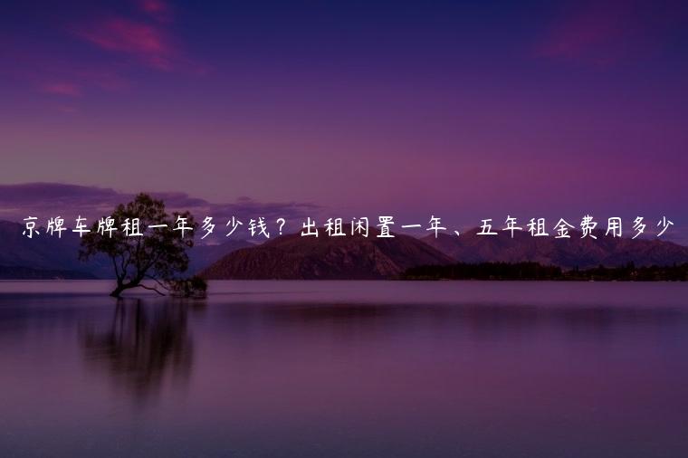 京牌车牌租一年多少钱？出租闲置一年、五年租金费用多少