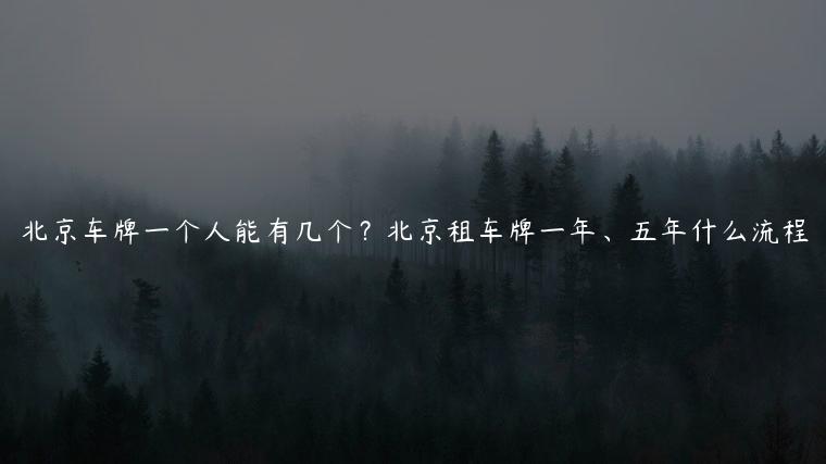 北京车牌一个人能有几个？北京租车牌一年、五年什么流程