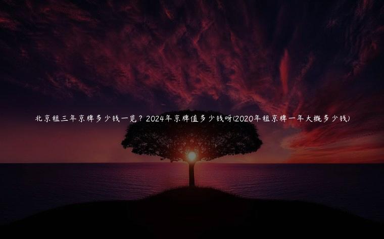 北京租三年京牌多少钱一览？2024年京牌值多少钱呀(2020年租京牌一年大概多少钱)