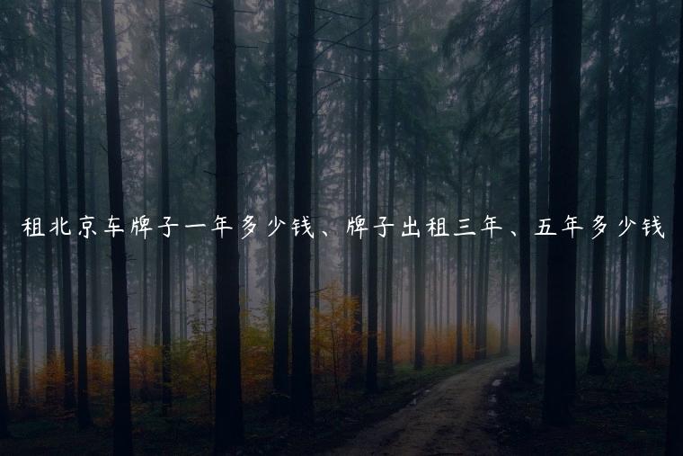 租北京车牌子一年多少钱、牌子出租三年、五年多少钱