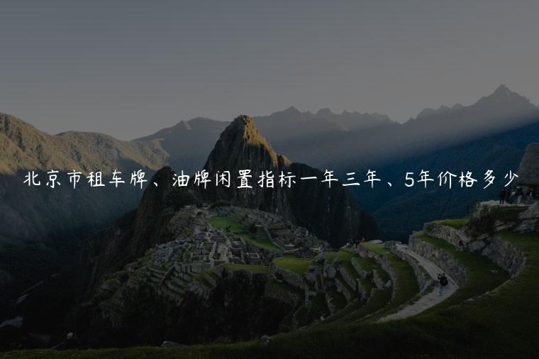 北京市租车牌、油牌闲置指标一年三年、5年价格多少