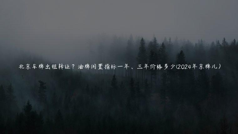 北京车牌出租转让？油牌闲置指标一年、三年价格多少(2024年京牌儿）