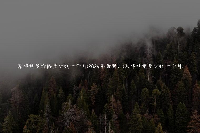 京牌租赁价格多少钱一个月(2024年最新）(京牌能租多少钱一个月)