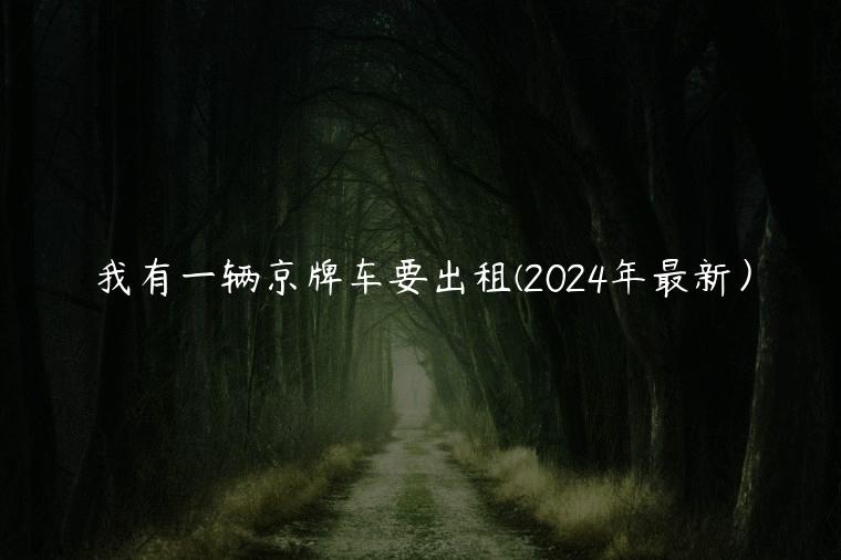 我有一辆京牌车要出租(2024年最新）