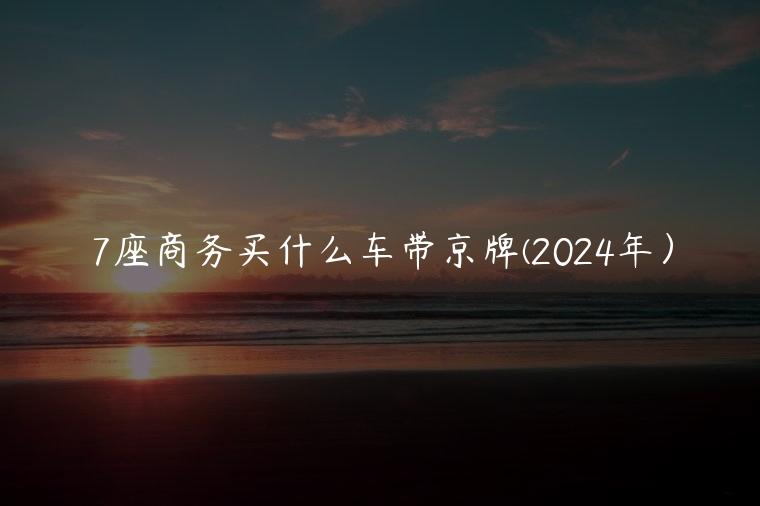 7座商务买什么车带京牌(2024年）