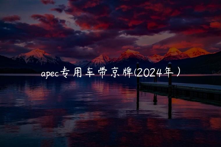 apec专用车带京牌(2024年）