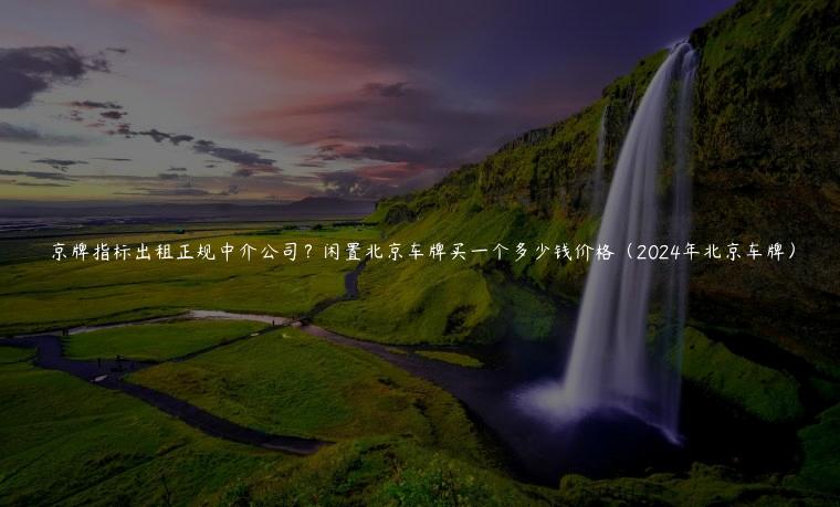 京牌指标出租正规中介公司？闲置北京车牌买一个多少钱价格（2024年北京车牌）