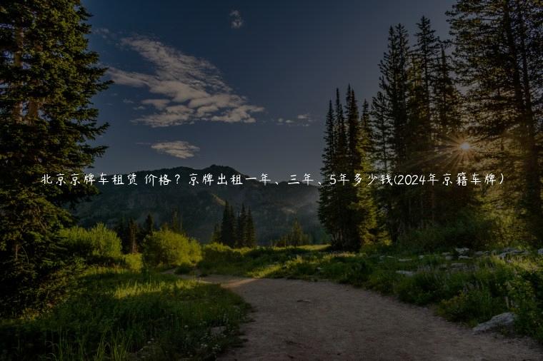 北京京牌车租赁 价格？京牌出租一年、三年、5年多少钱(2024年京籍车牌）