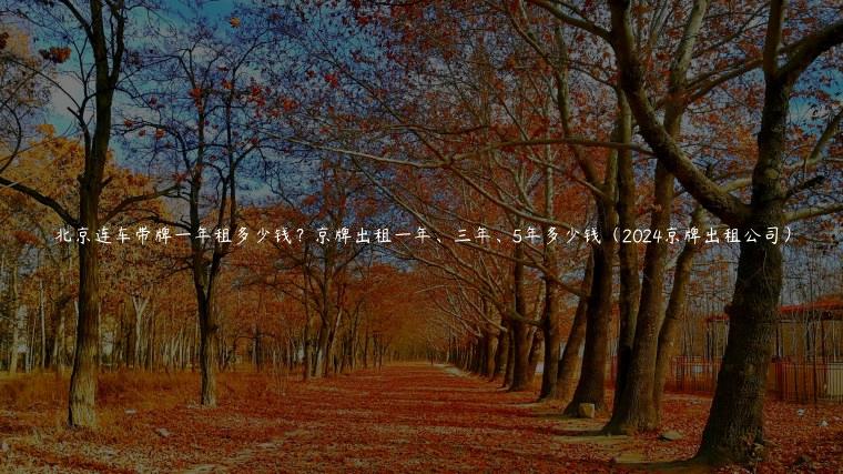 北京连车带牌一年租多少钱？京牌出租一年、三年、5年多少钱（2024京牌出租公司）