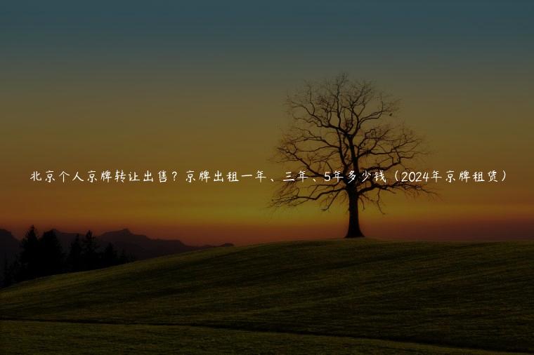 北京个人京牌转让出售？京牌出租一年、三年、5年多少钱（2024年京牌租赁）