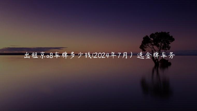 出租京a8车牌多少钱(2024年7月）选金牌车务