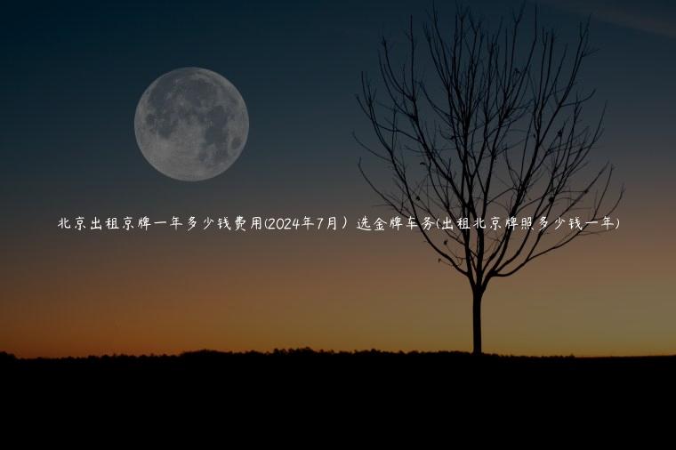 北京出租京牌一年多少钱费用(2024年7月）选金牌车务(出租北京牌照多少钱一年)