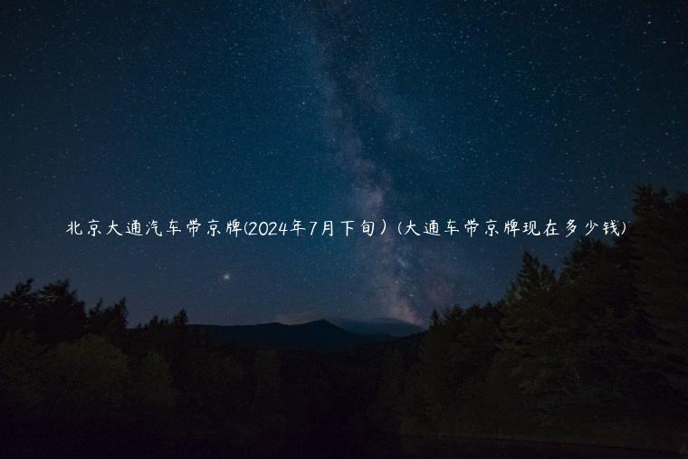 北京大通汽车带京牌(2024年7月下旬）(大通车带京牌现在多少钱)