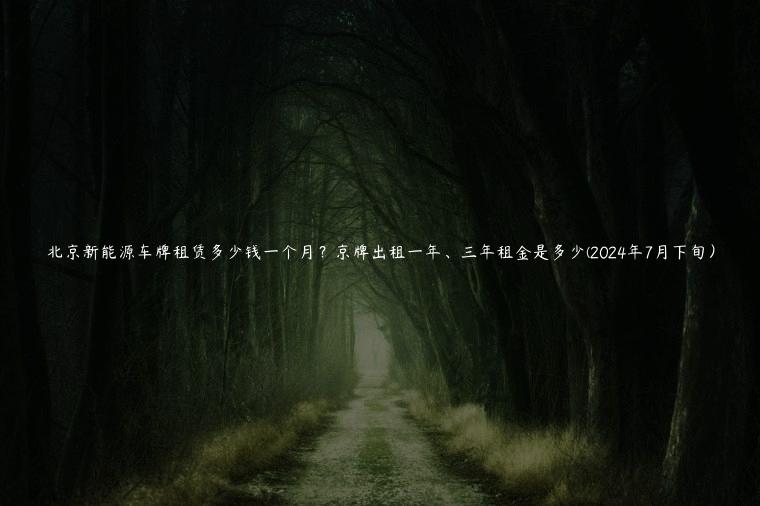 北京新能源车牌租赁多少钱一个月？京牌出租一年、三年租金是多少(2024年7月下旬）