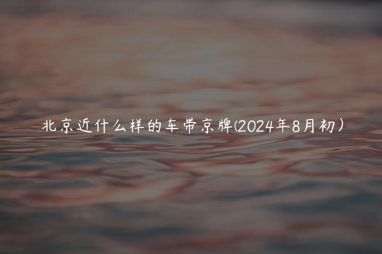 北京近什么样的车带京牌(2024年8月初）