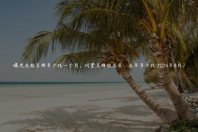 曝光出租京牌多少钱一个月、闲置京牌租三年、五年多少钱(2024年8月）