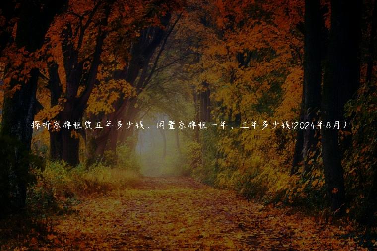 探听京牌租赁五年多少钱、闲置京牌租一年、三年多少钱(2024年8月）