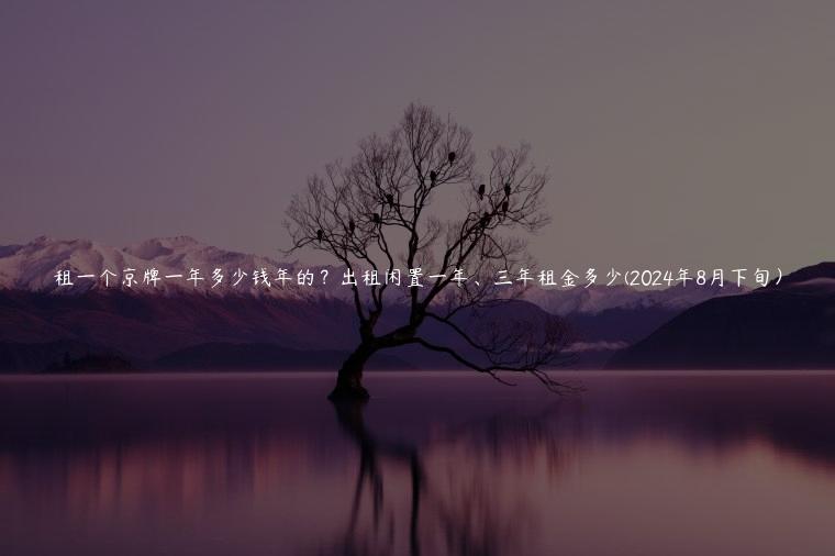 租一个京牌一年多少钱年的？出租闲置一年、三年租金多少(2024年8月下旬）