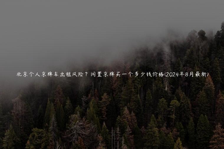 北京个人京牌车出租风险？闲置京牌买一个多少钱价格(2024年8月最新)