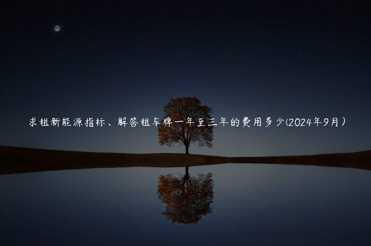 求租新能源指标、解答租车牌一年至三年的费用多少(2024年9月）