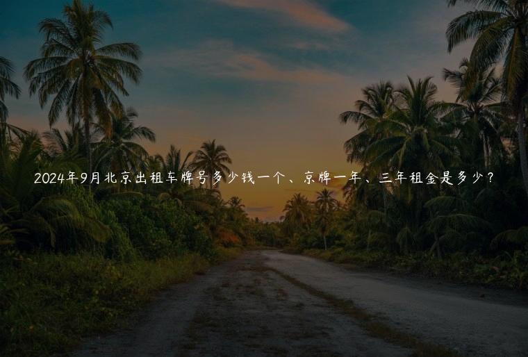 2024年9月北京出租车牌号多少钱一个、京牌一年、三年租金是多少？