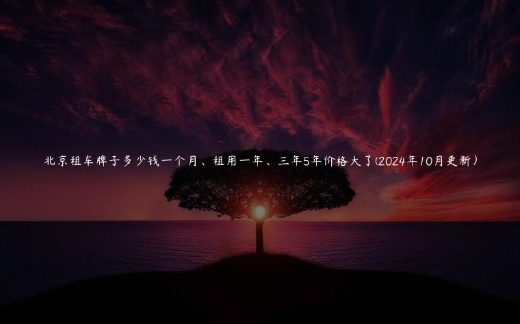 北京租车牌子多少钱一个月、租用一年、三年5年价格大了(2024年10月更新）