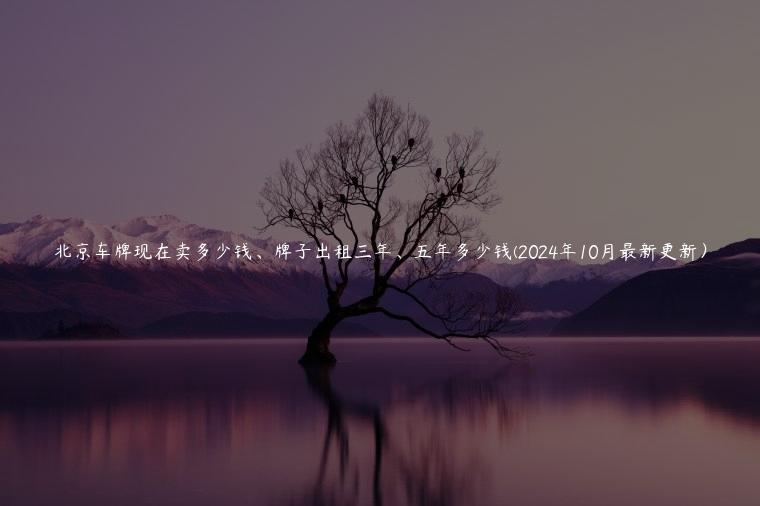 北京车牌现在卖多少钱、牌子出租三年、五年多少钱(2024年10月最新更新）