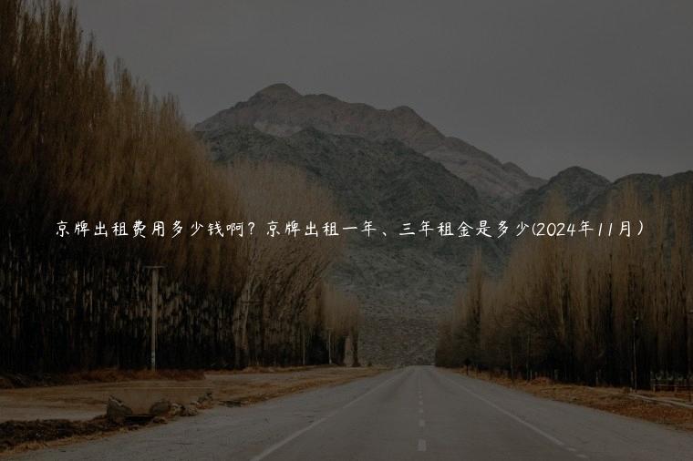 京牌出租费用多少钱啊？京牌出租一年、三年租金是多少(2024年11月）