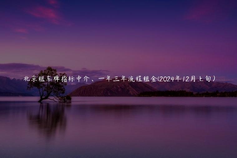 北京租车牌指标中介、一年三年流程租金(2024年12月上旬）