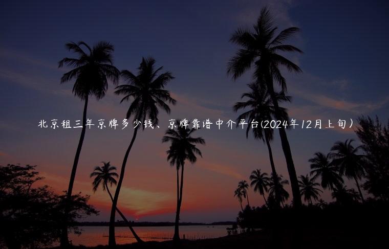 北京租三年京牌多少钱、京牌靠谱中介平台(2024年12月上旬）