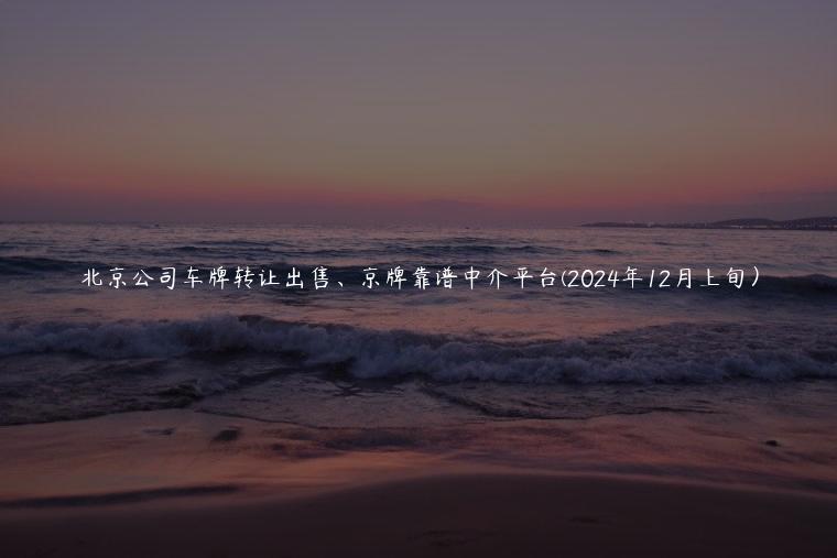 北京公司车牌转让出售、京牌靠谱中介平台(2024年12月上旬）