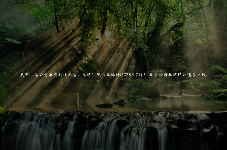 更新北京公司车牌转让出售、京牌租赁行业标杆(2025年2月）(北京公司车牌转让值多少钱)