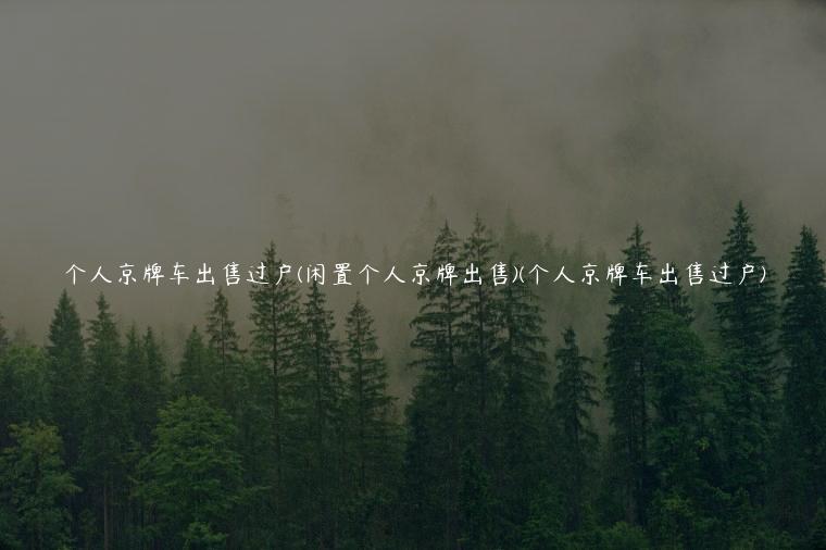 个人京牌车出售过户(闲置个人京牌出售)(个人京牌车出售过户)