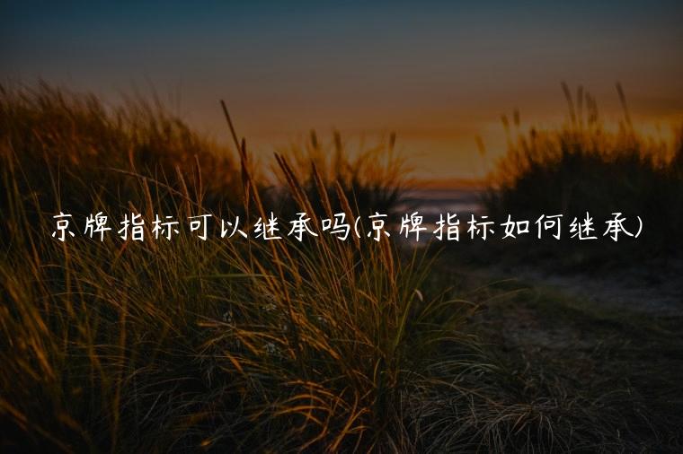 京牌指标可以继承吗(京牌指标如何继承)