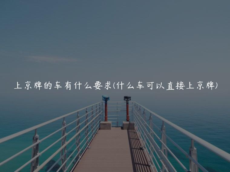上京牌的车有什么要求(什么车可以直接上京牌)