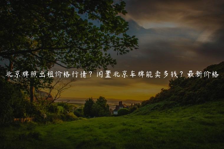 北京牌照出租价格行情？闲置北京车牌能卖多钱？最新价格