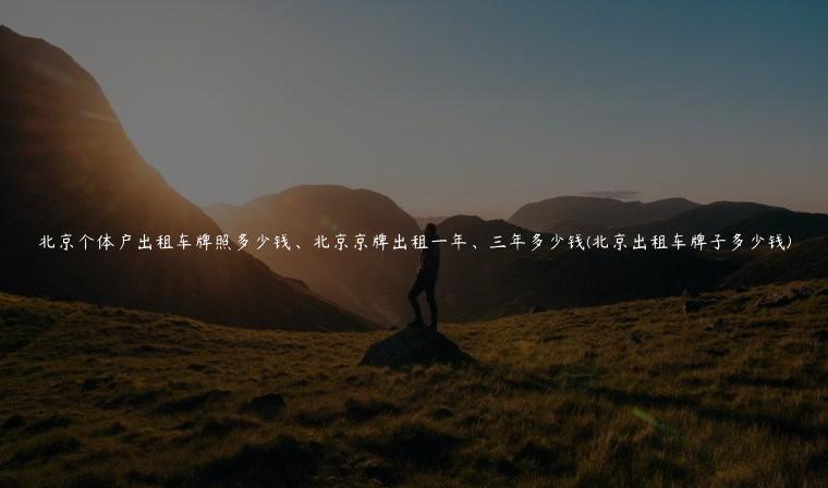 北京个体户出租车牌照多少钱、北京京牌出租一年、三年多少钱(北京出租车牌子多少钱)