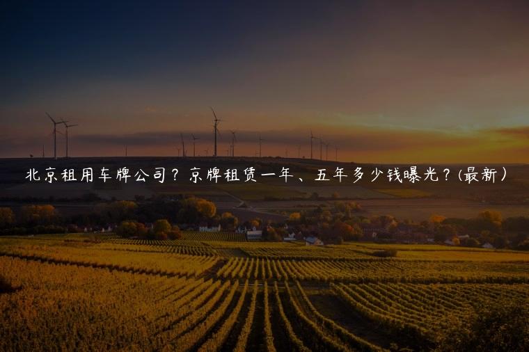 北京租用车牌公司？京牌租赁一年、五年多少钱曝光？(最新）