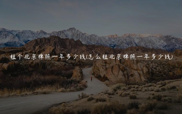 租个北京牌照一年多少钱(怎么租北京牌照一年多少钱)