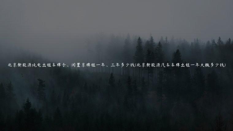 北京新能源纯电出租车牌子、闲置京牌租一年、三年多少钱(北京新能源汽车车牌出租一年大概多少钱)