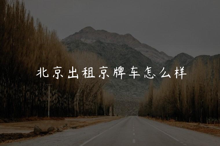 北京出租京牌车怎么样