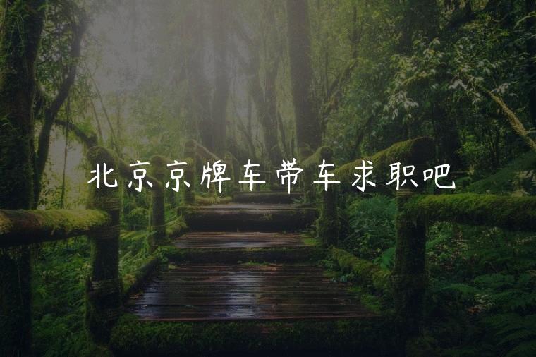 北京京牌车带车求职吧